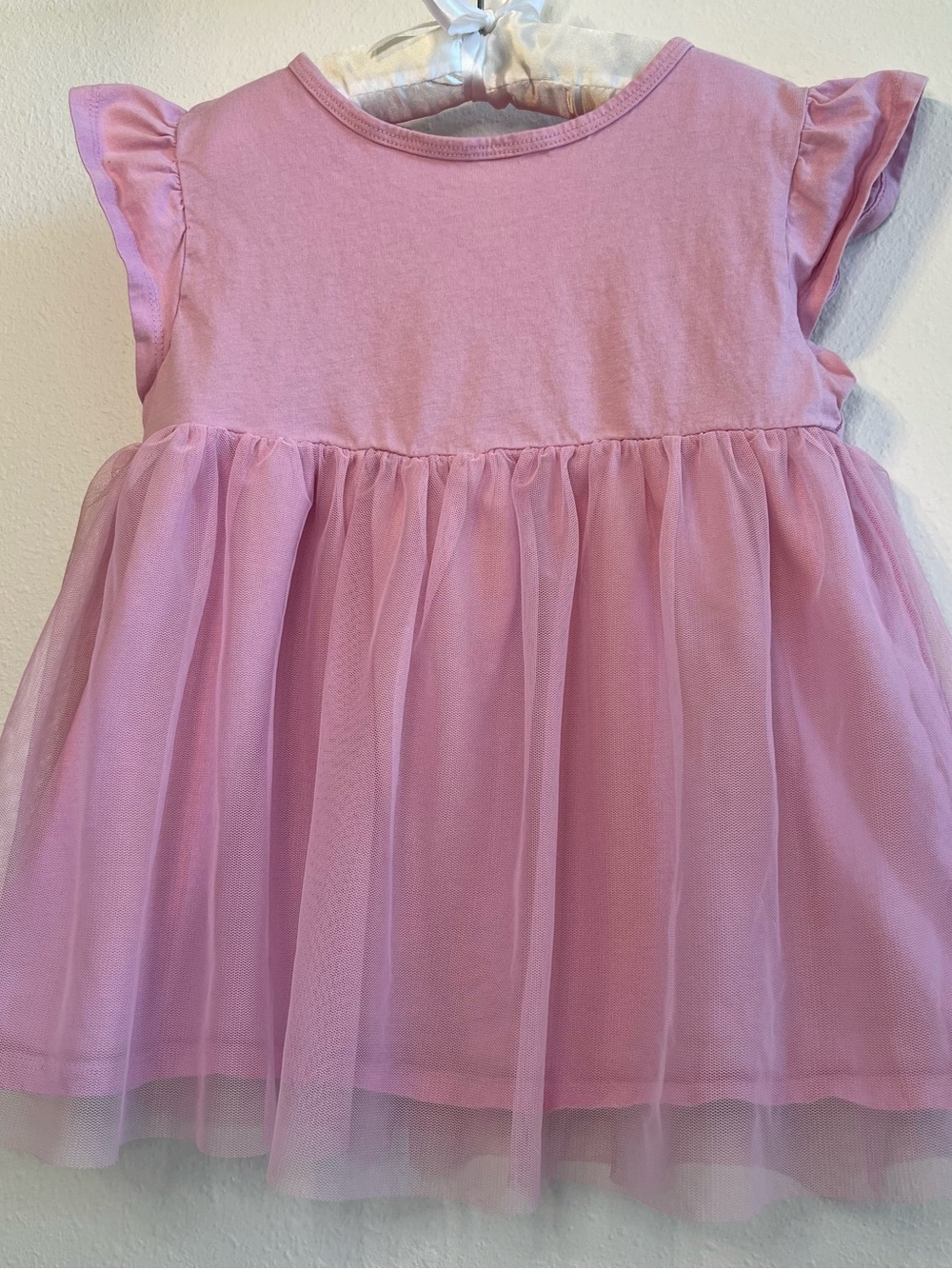 Carter’s Girls Pink Tulle Flutter Sleeve Top